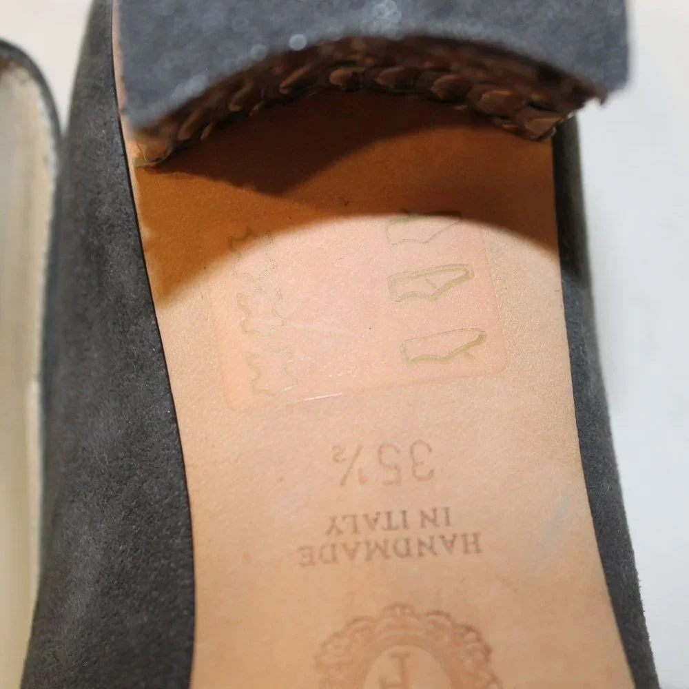 REDUCED Sarah Flint EMMA Gray Suede Closed Toe None Classic Pumps Shoes 35.5